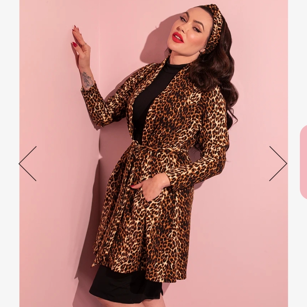 Leopard Cozy Cardigan - Matching Headband And Sash - Vixen By Micheline Pitt